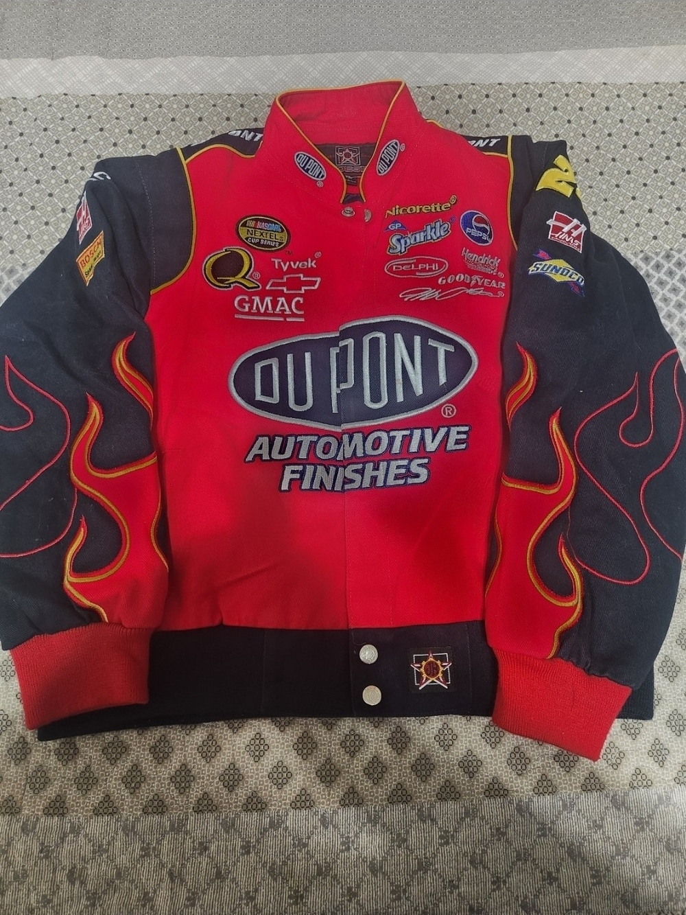 DuPont Racing Jacket - Red & Black Flame Design